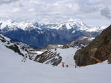 Narrow slope in Alpe d'Huez